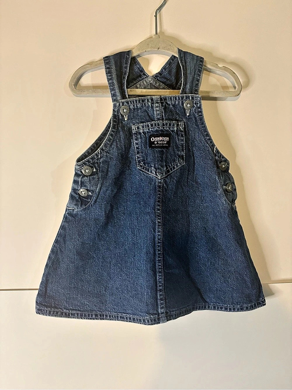 Vintage OshKosh B'gosh Denim Jumper Dress Size 18M